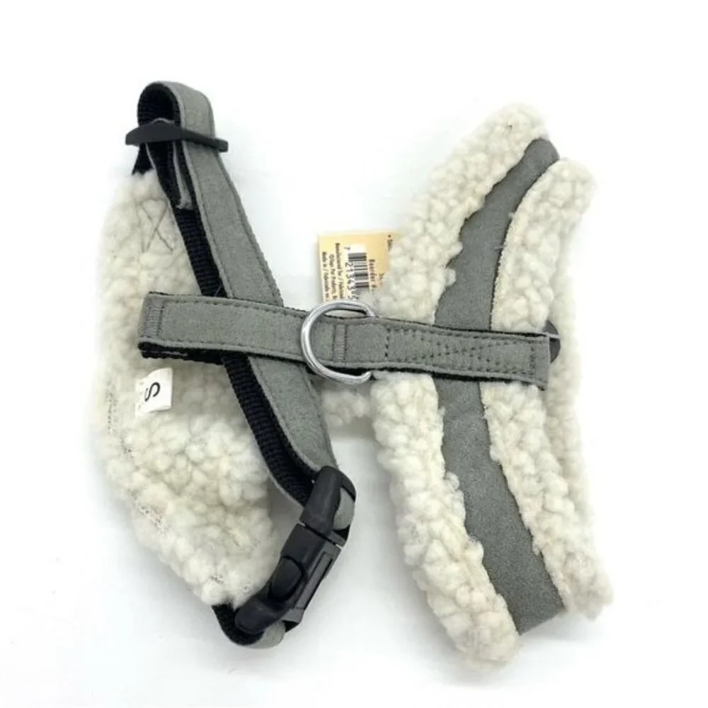 East Side Collection Cozy Sherpa Dog Pet Harness Faux Suede Size Small Gray